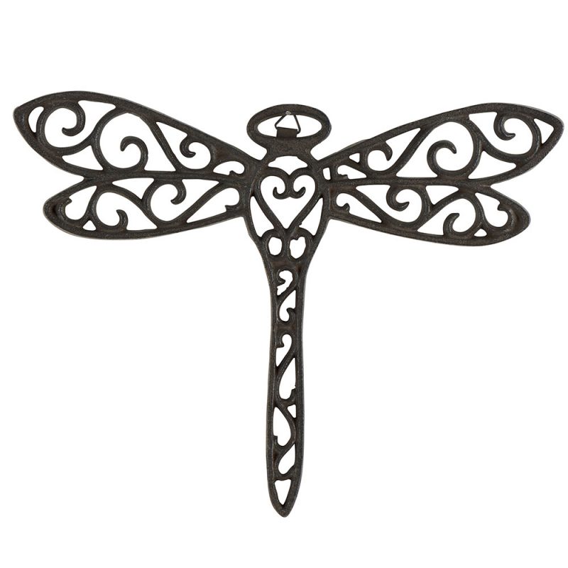Libellule Murale en Métal Ajouré 25,5x20x0,5cm