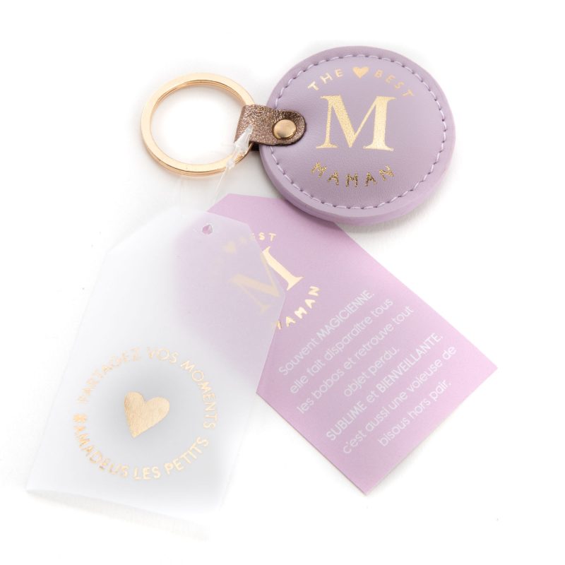 Porte Clefs "Maman" en PU et Métal 8,5x0,5x5cm