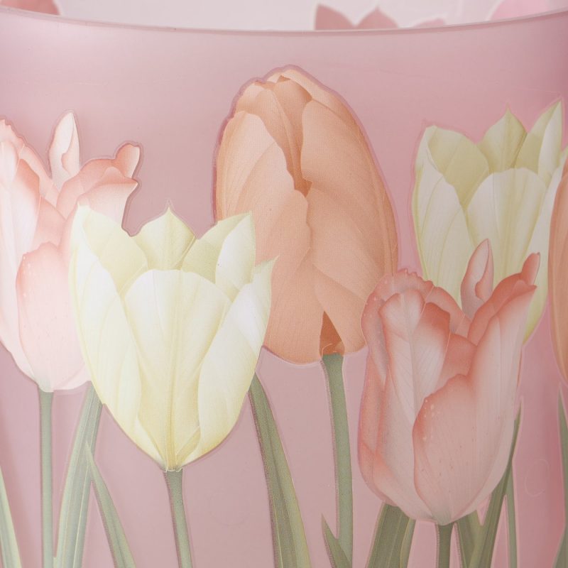 Photophore "Tulipa" en Verre Laqué Floral 3 Modèles au Choix H.15cm – Image 10