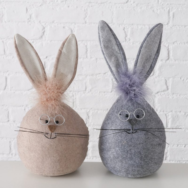 Bloc Porte "Gabsy" Lapin en Polyester 2 Couleurs au Choix 13xH.34cm