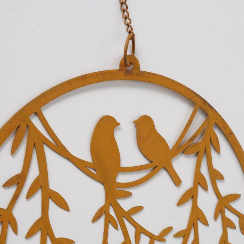 Pendentif Rond "Vilda" en Métal Rouillé 2 Modèles au Choix ø25cm – Image 2