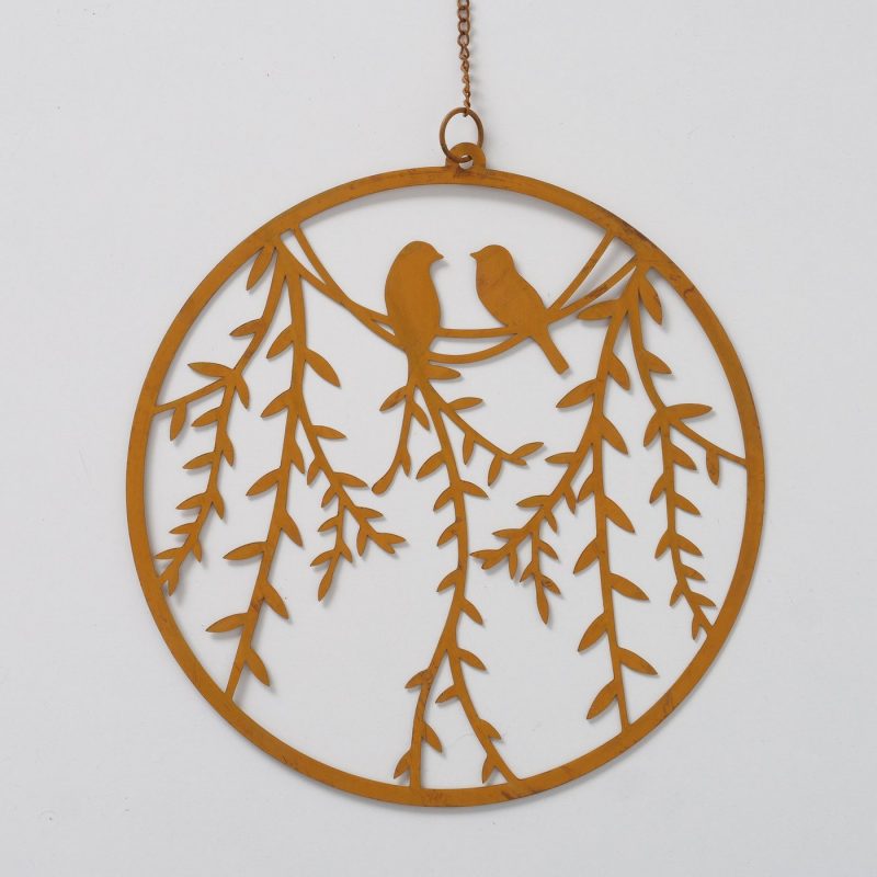 Pendentif Rond "Vilda" en Métal Rouillé 2 Modèles au Choix ø25cm – Image 5
