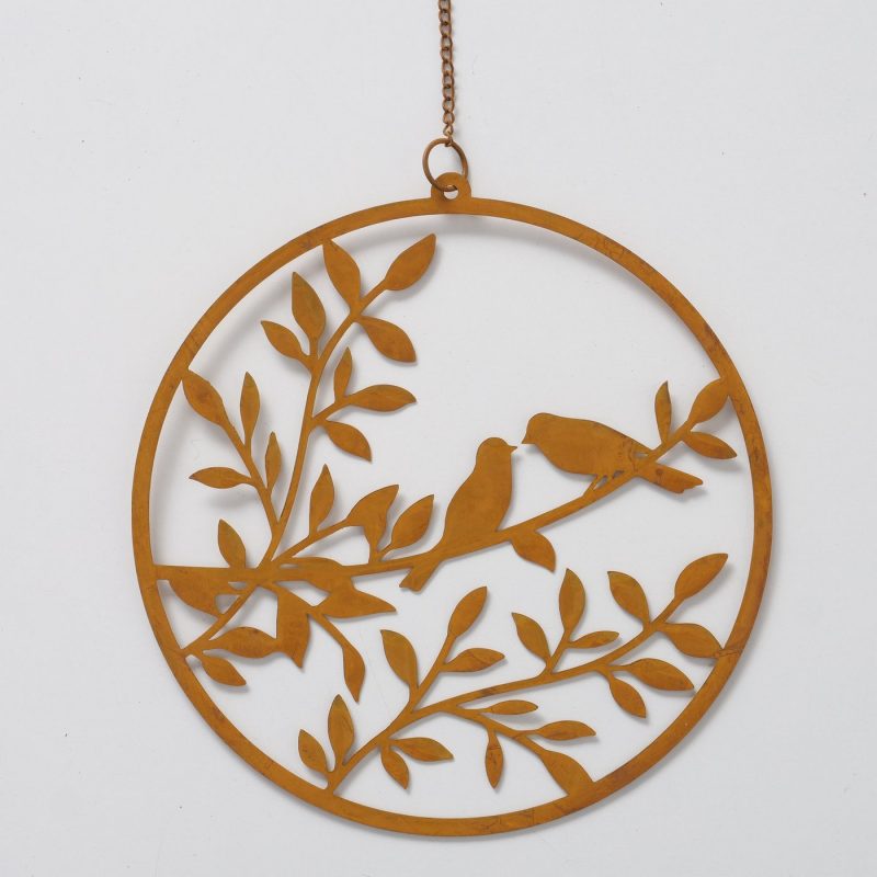 Pendentif Rond "Vilda" en Métal Rouillé 2 Modèles au Choix ø25cm – Image 4