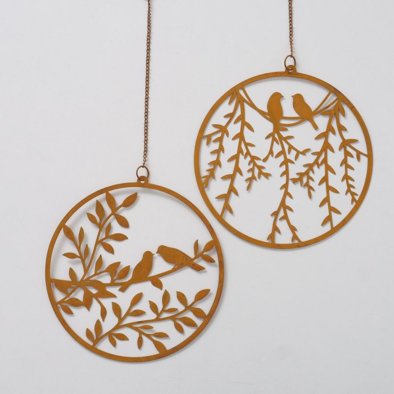 Pendentif Rond "Vilda" en Métal Rouillé 2 Modèles au Choix ø25cm – Image 3
