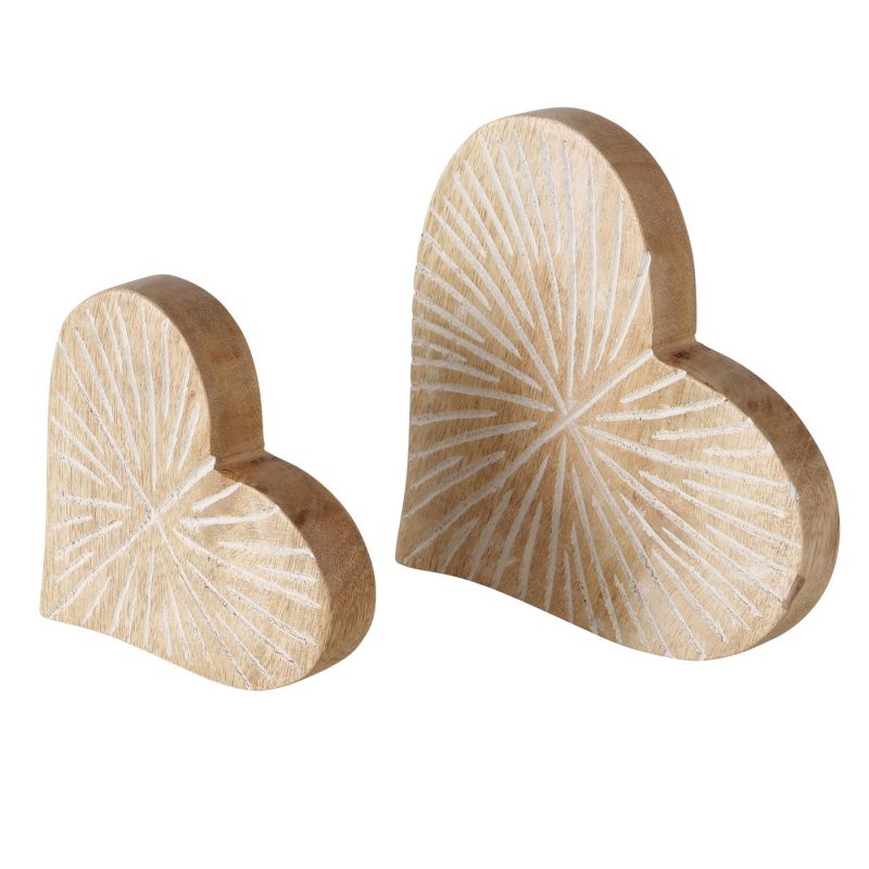Coeur "Jyling" à Poser en Bois de Manguier H.18cm – Image 3