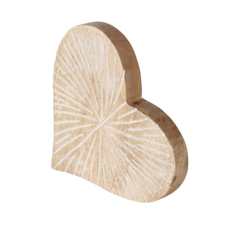 Coeur "Jyling" à Poser en Bois de Manguier H.18cm – Image 4