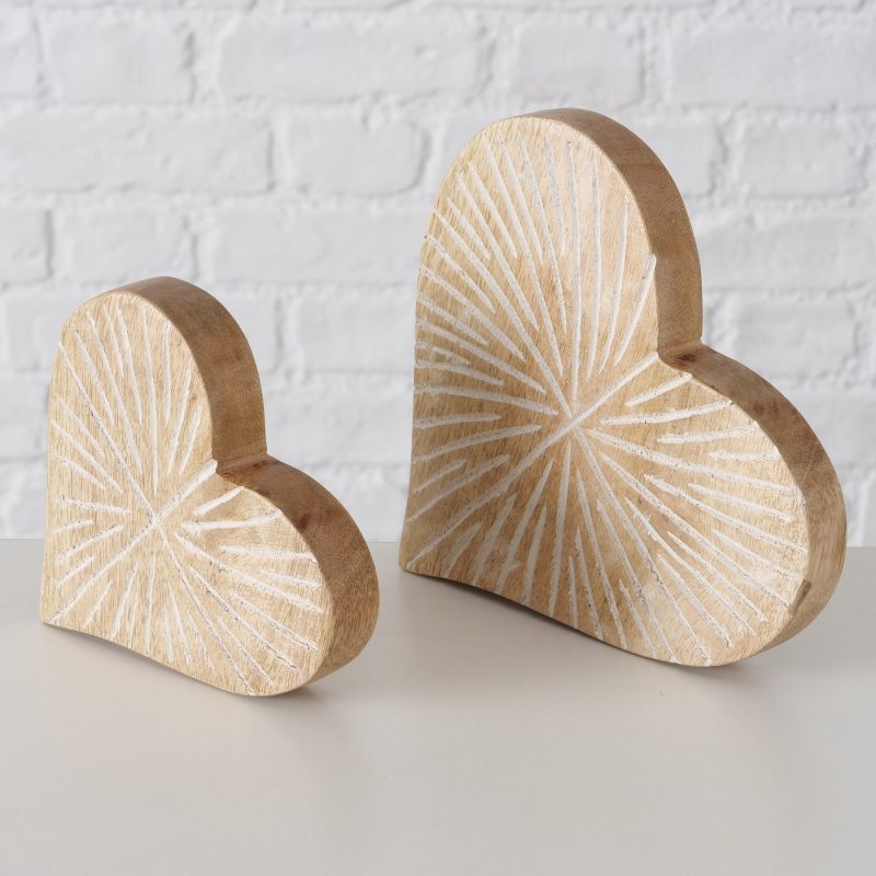 Coeur "Jyling" à Poser en Bois de Manguier H.18cm – Image 2