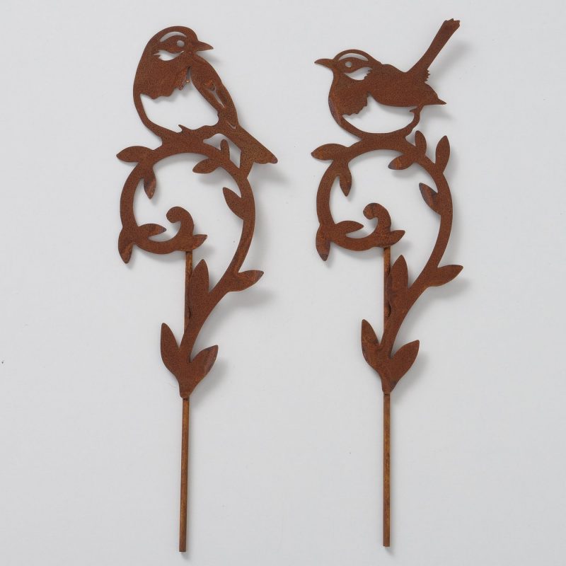 Pic Décoratif "Teta" Oiseau en Métal Rouillé 2 Modèles au Choix H.36cm – Image 4