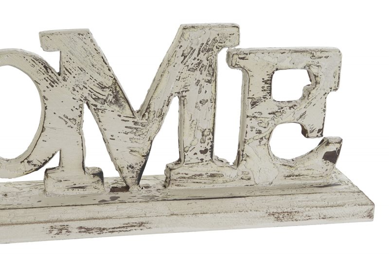 Lettrage "Home" à Poser en Bois Vieilli Blanc 51x8x20cm – Image 3
