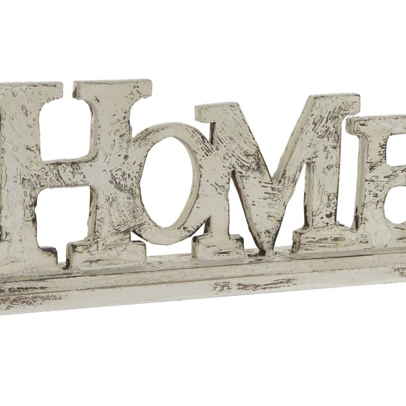 Lettrage "Home" à Poser en Bois Vieilli Blanc 51x8x20cm