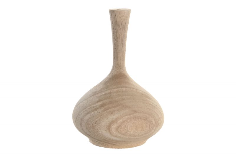 Vase en Bois Paulownia Naturel 14x14x20cm