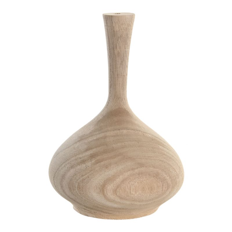 Vase en Bois Paulownia Naturel 14x14x20cm