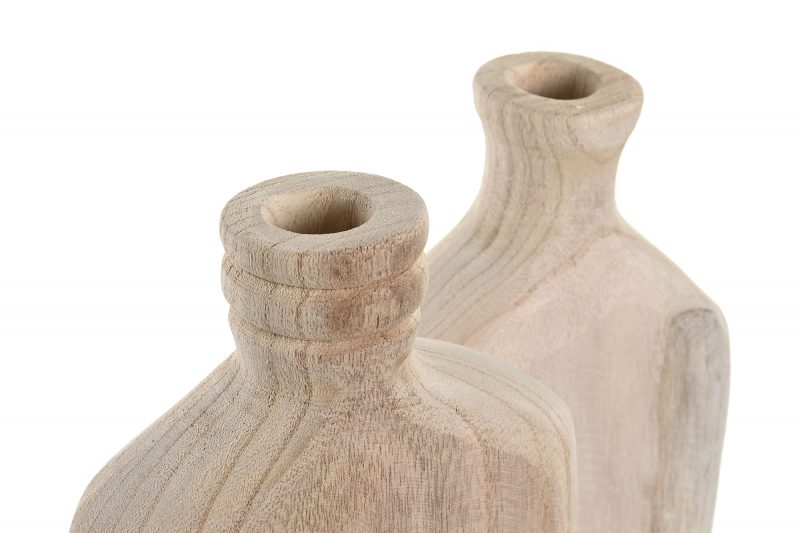 Vase en Bois Paulownia Naturel 2 Modèles au Choix 16x5x22cm – Image 2