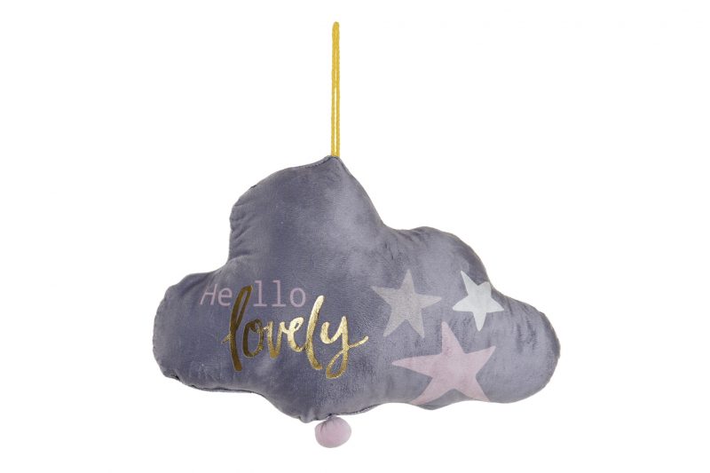 Suspension Coussin Musical Gris en Polyester 38x1x27cm