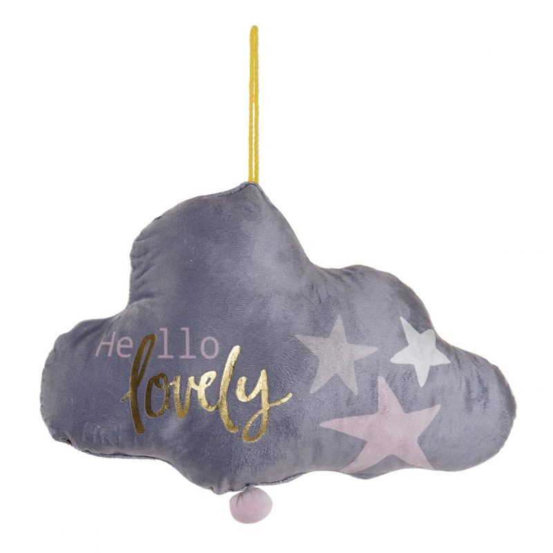 Suspension Coussin Musical Gris en Polyester 38x1x27cm