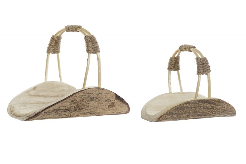 Plateau "Porte Bûches" en Bois de Paulownia et Corde