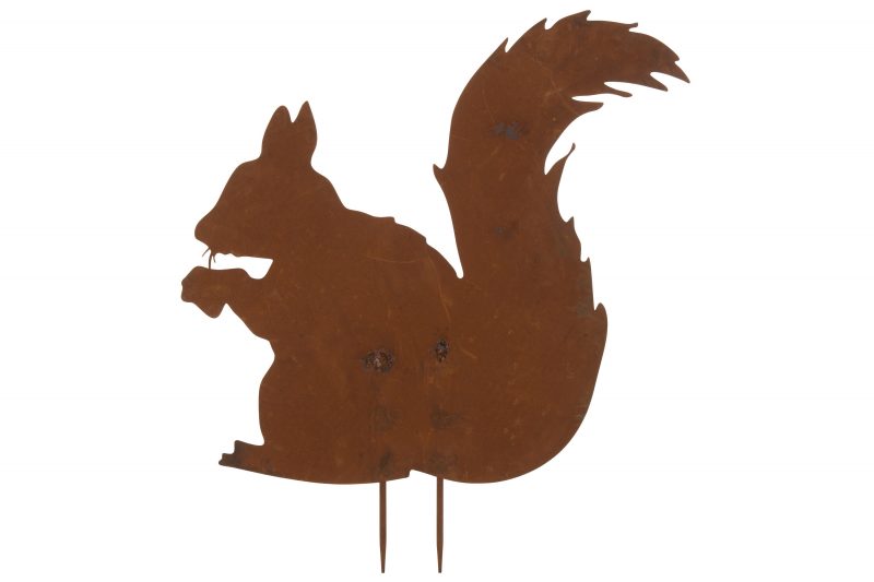 Pic Écureuil en Métal Rouillé 66x1x70cm