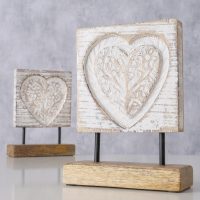 Objet Décoratif "Rihanna" à Poser en Bois de Manguier et Métal, 2 Modèles au Choix H.20cm