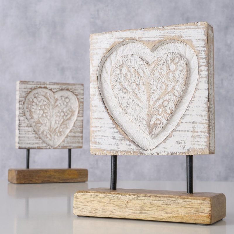 Objet Décoratif "Rihanna" à Poser en Bois de Manguier et Métal, 2 Modèles au Choix H.20cm
