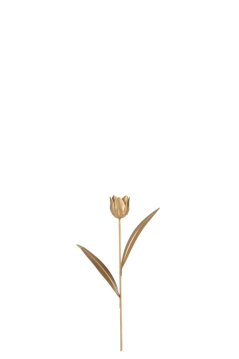 Tulipe en Métal Doré 8x4x30cm