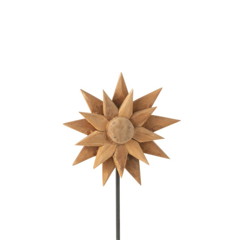 Tournesol à Poser en Bois Naturel 20x20x35cm