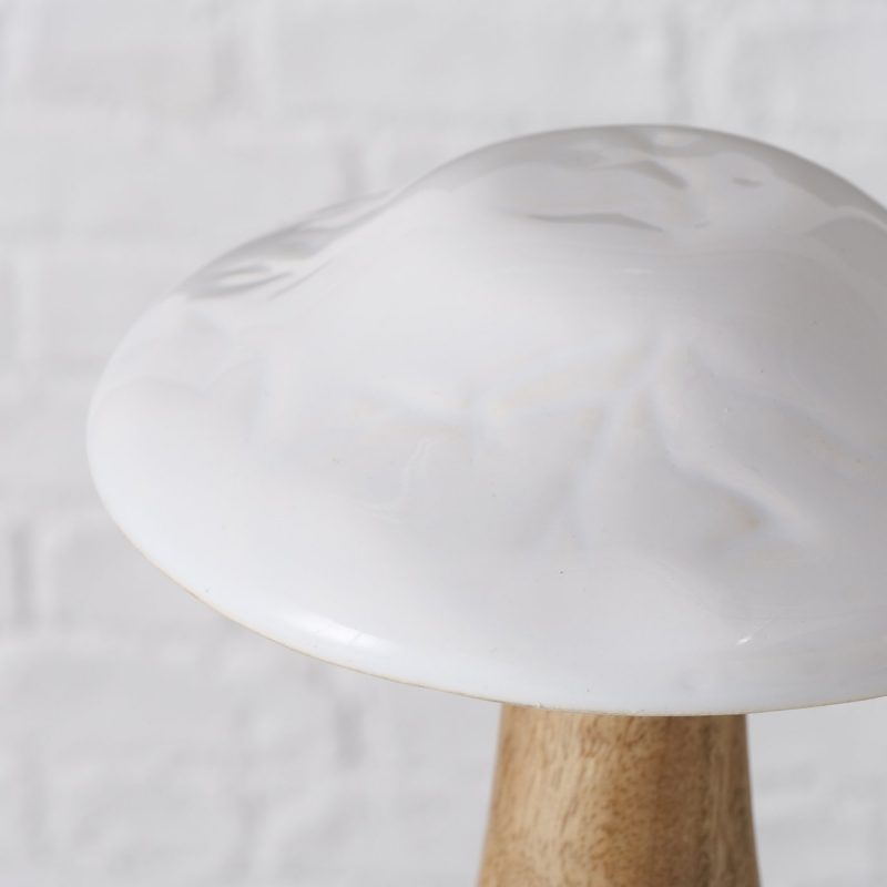 Champignon "Puera" en Manguier et Grès Cérame Blanc, H.23cm – Image 5