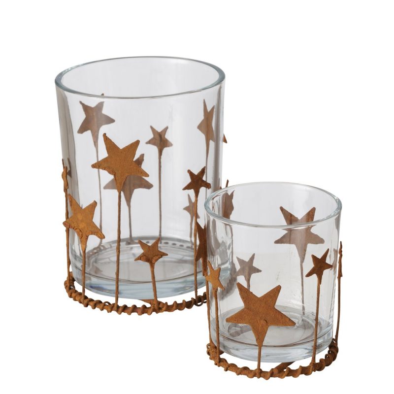 Photophore "Starshine" en Verre et Métal Rouillé H.9cm – Image 6