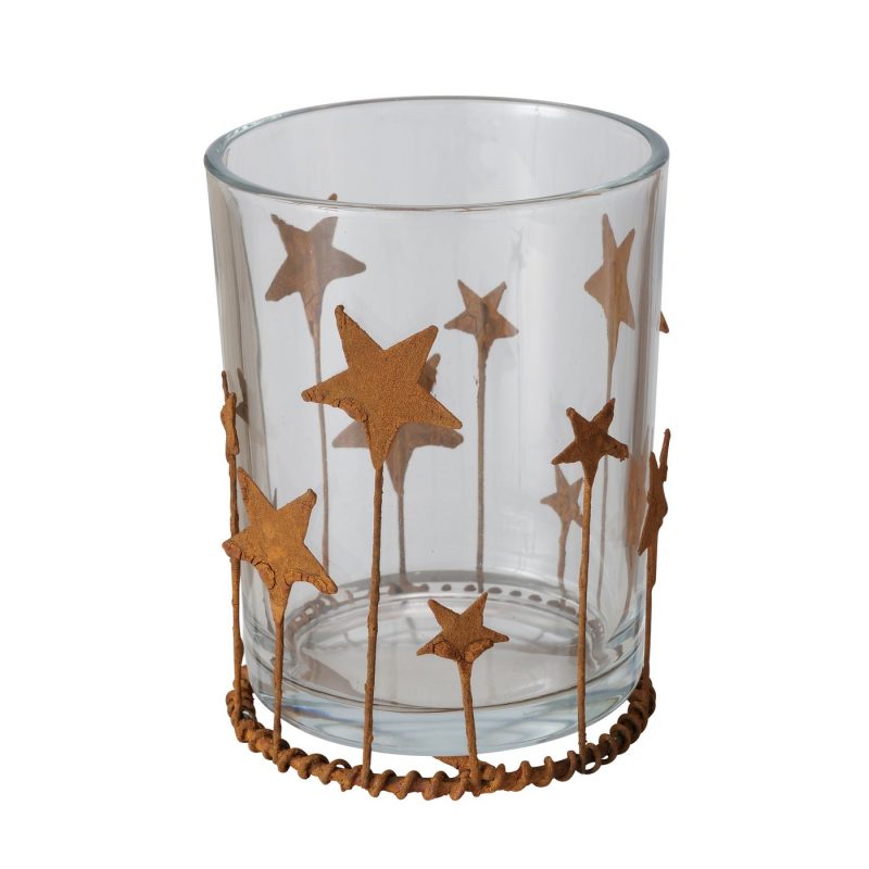 Photophore "Starshine" en Verre et Métal Rouillé H.14cm – Image 6