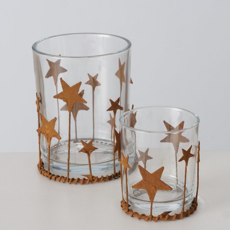 Photophore "Starshine" en Verre et Métal Rouillé H.9cm – Image 7