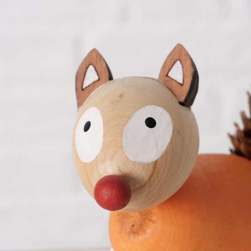 Renard "Kettu" en Bois et Pomme de Pin, 3 Coloris au Choix, H.9cm – Image 3
