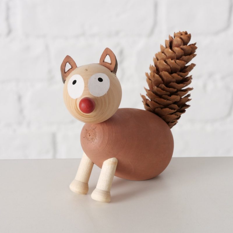 Renard "Kettu" en Bois et Pomme de Pin, 3 Coloris au Choix, H.9cm – Image 4
