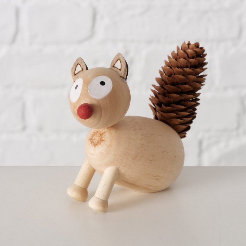 Renard "Kettu" en Bois et Pomme de Pin, 3 Coloris au Choix, H.9cm – Image 5