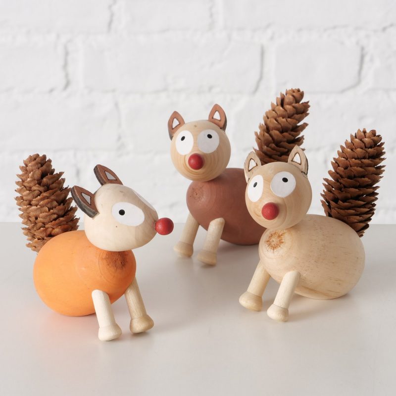 Renard "Kettu" en Bois et Pomme de Pin, 3 Coloris au Choix, H.9cm – Image 11