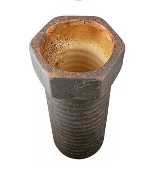 Vase "Vis" en Céramique Marron Antique 16x8x8cm