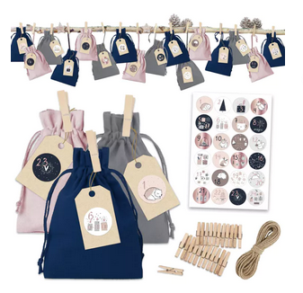 24 Sacs en Tissu pour Calendrier de l'Avent à Remplir - DIY