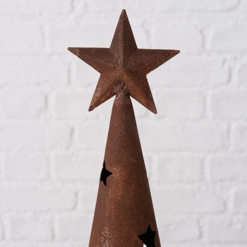 Photophore "Tipi" en Métal Rouillé, H.45cm – Image 8