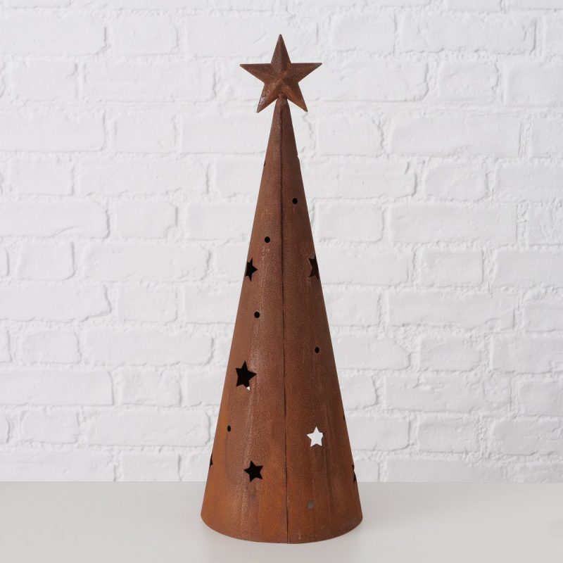 Photophore "Tipi" en Métal Rouillé, H.45cm – Image 5