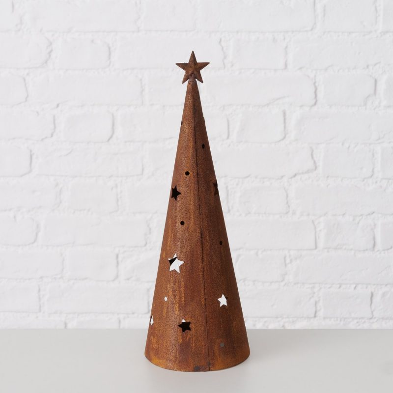 Photophore "Tipi" en Métal Rouillé, H.33cm – Image 5