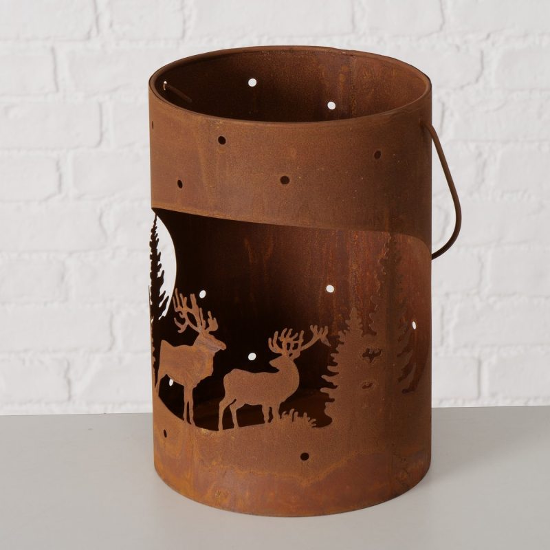 Lanterne "Remus" en Métal Rouillé, H.24cm – Image 4