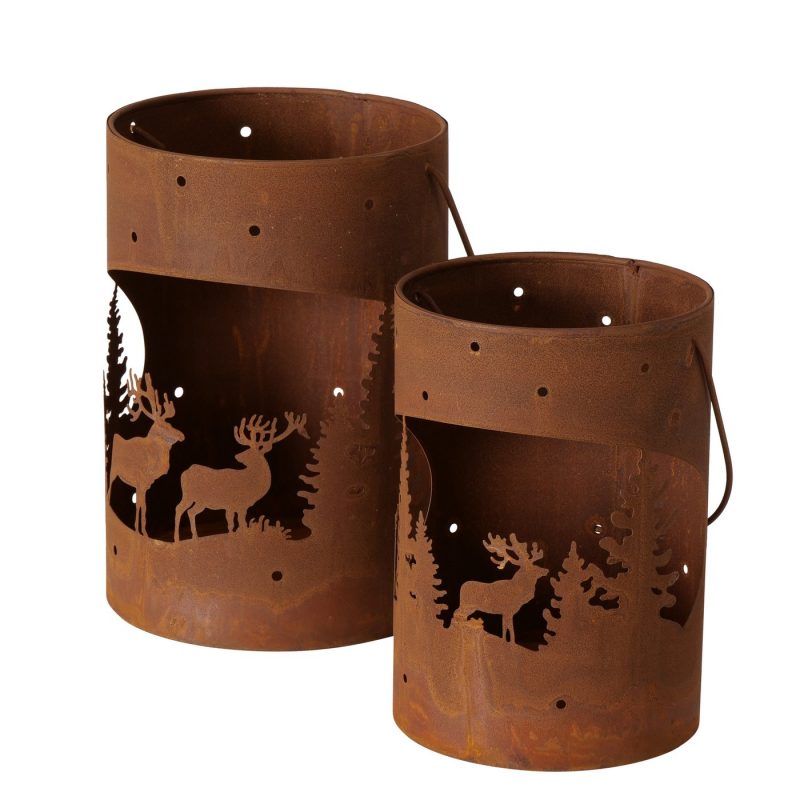 Lanterne "Remus" en Métal Rouillé, H.20cm – Image 3
