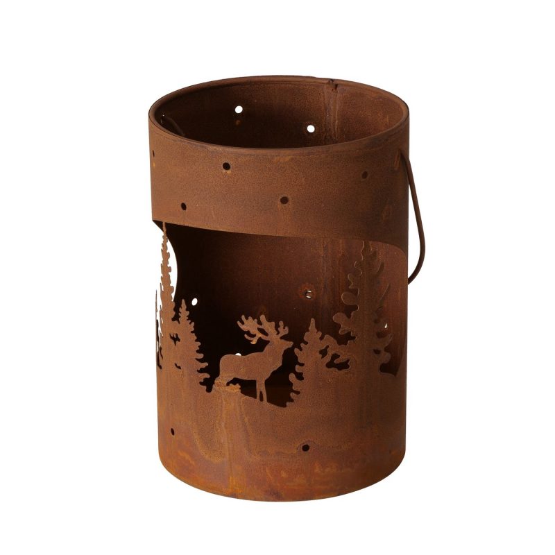 Lanterne "Remus" en Métal Rouillé, H.20cm – Image 4