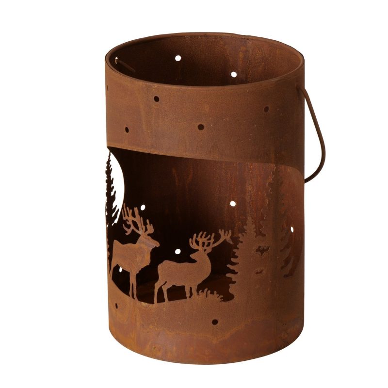 Lanterne "Remus" en Métal Rouillé, H.24cm