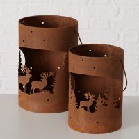 Lanterne "Remus" en Métal Rouillé, H.20cm – Image 2