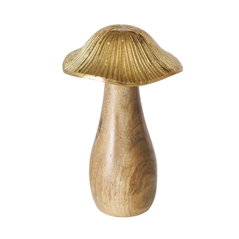 Champignon "Malin" en Manguier et Alu Doré H.17cm – Image 7