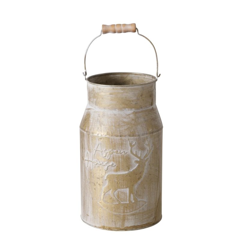 Pot à Lait Décoratif "Forestis" en Zinc Patiné, H.26cm – Image 6