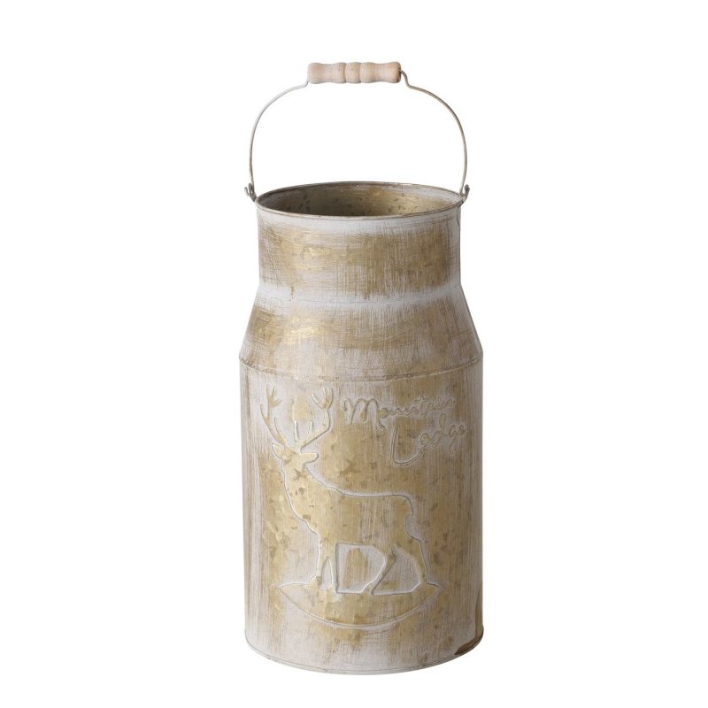 Pot à Lait Décoratif "Forestis" en Zinc Patiné, H.36cm – Image 7