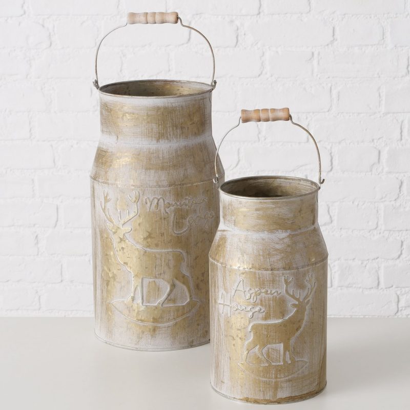 Pot à Lait Décoratif "Forestis" en Zinc Patiné, H.36cm – Image 6