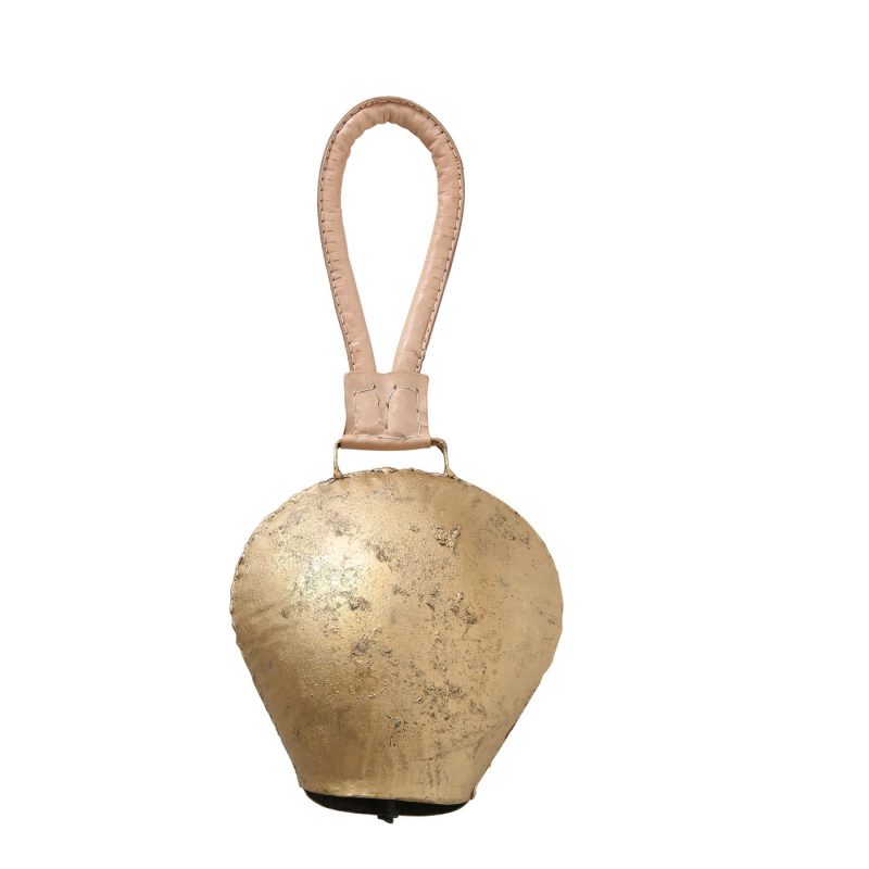 Cloche Décorative "Kuhglocke" en Métal Mat Shabby 41x10cm – Image 3