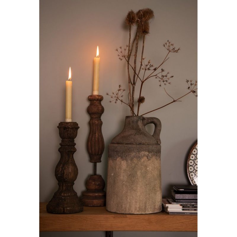 Chandelier en Bois Marron Vieilli 10x35cm – Image 2