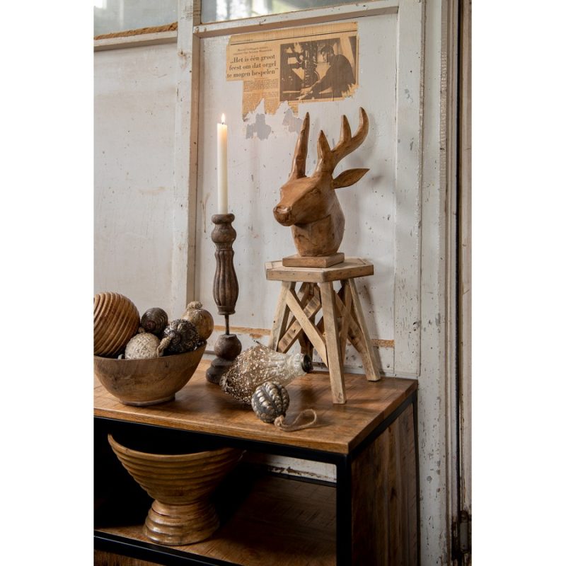 Chandelier en Bois Marron Vieilli 10x35cm – Image 4